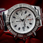Breitling Super Avenger A13370 | White Dial | 48mm Diamond Bezel | Box & WFT Ext