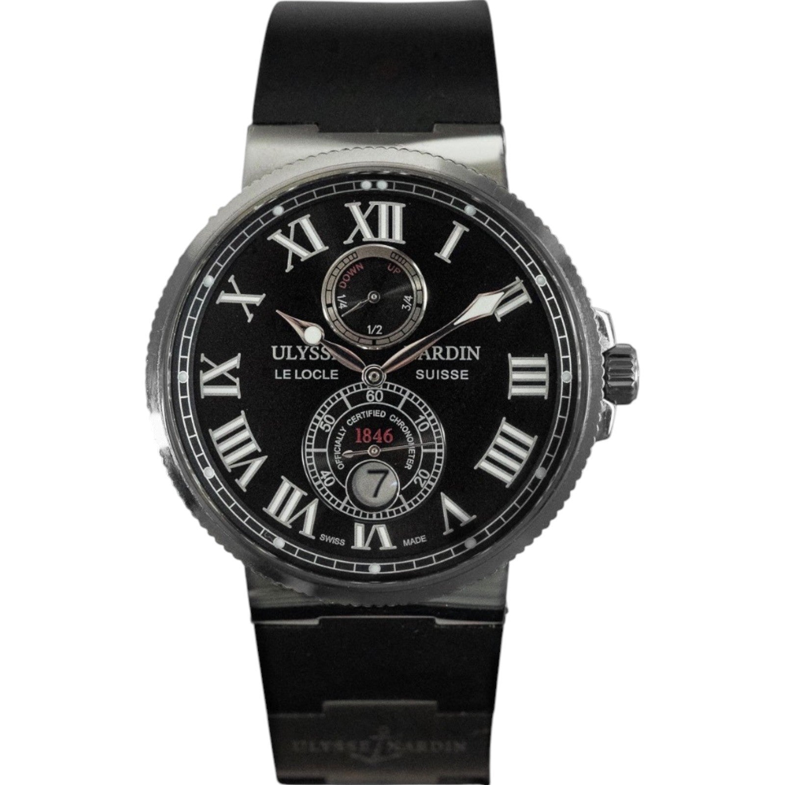 Ulysse Nardin Marine Maxi Chronometer Stainless Steel Black Dial 43mm 263-67