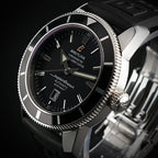 Breitling Superocean Heritage 46mm A17320 - Black Dial - Box Rubber Strap