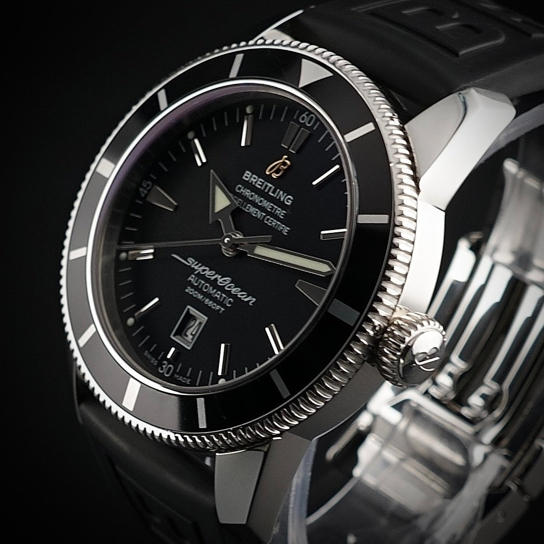 Breitling Superocean Heritage 46mm A17320 - Black Dial - Box Rubber Strap