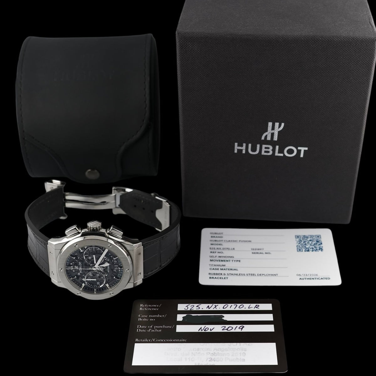 Hublot Classic Fusion Aerofusion Skeleton 525.NX.0170.LR Two Straps 1yr Warranty