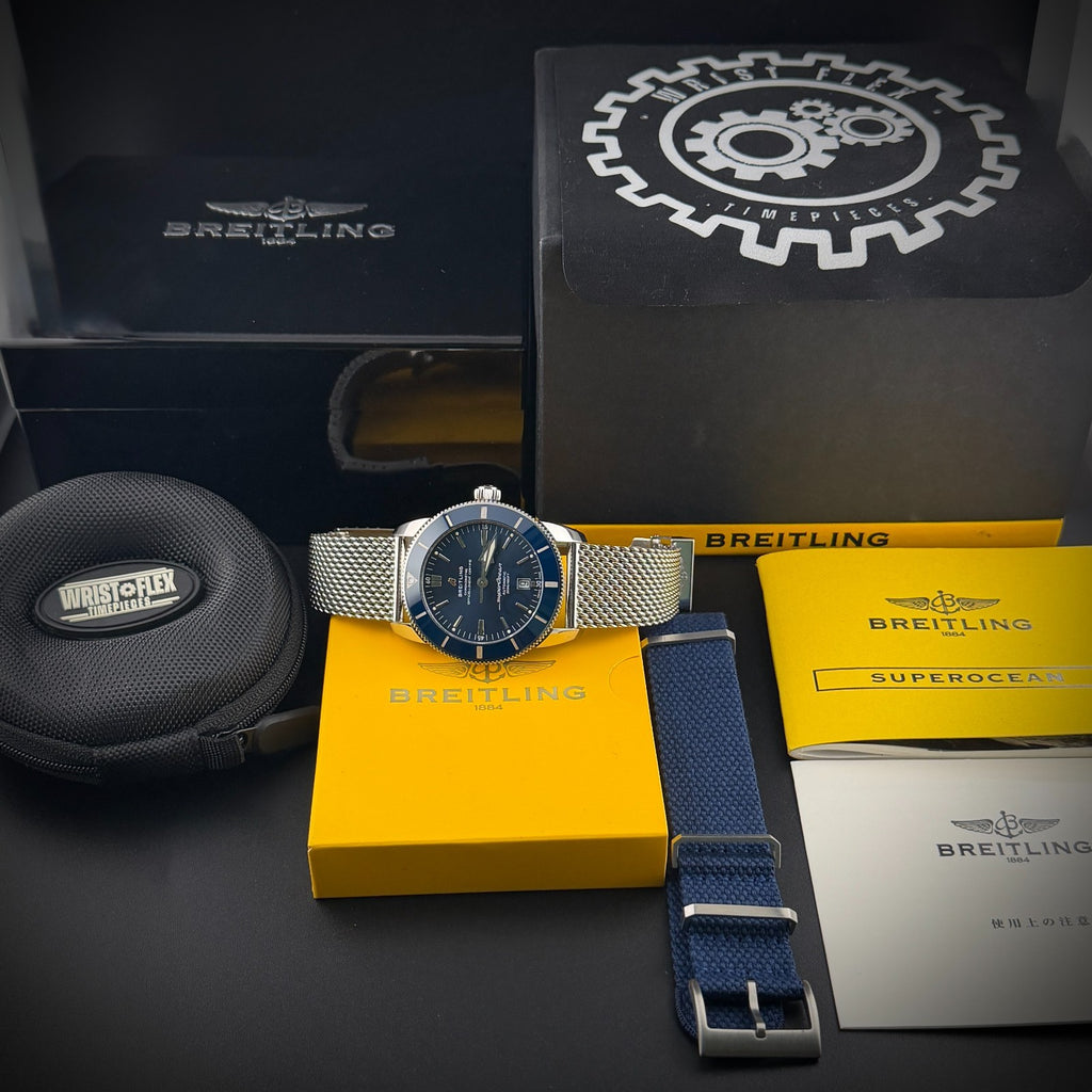 Breitling Superocean AB2020 BLUE 46mm Steel Bracelet, WARRANTY & Box & Docs