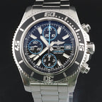 Breitling Superocean Chronograph A13341 Black/Blue Dial Steel Bracelet + Strap