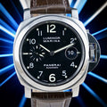 Panerai Luminor Men's Black Watch with Brown Leather Strap - PAM00164