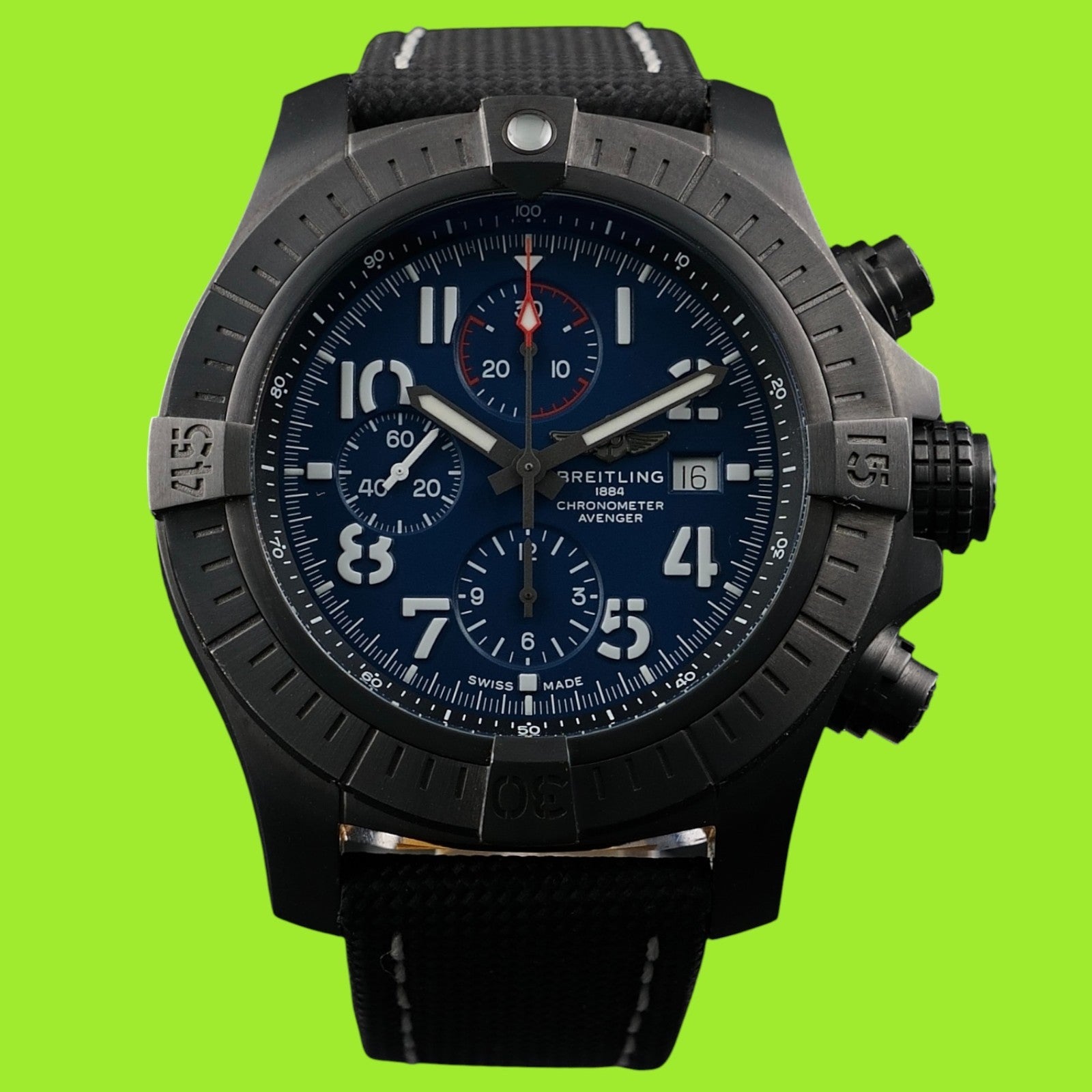 Breitling Super Avenger V13375 Night Mission Titanium 48mm Chrono MINT CONDITION