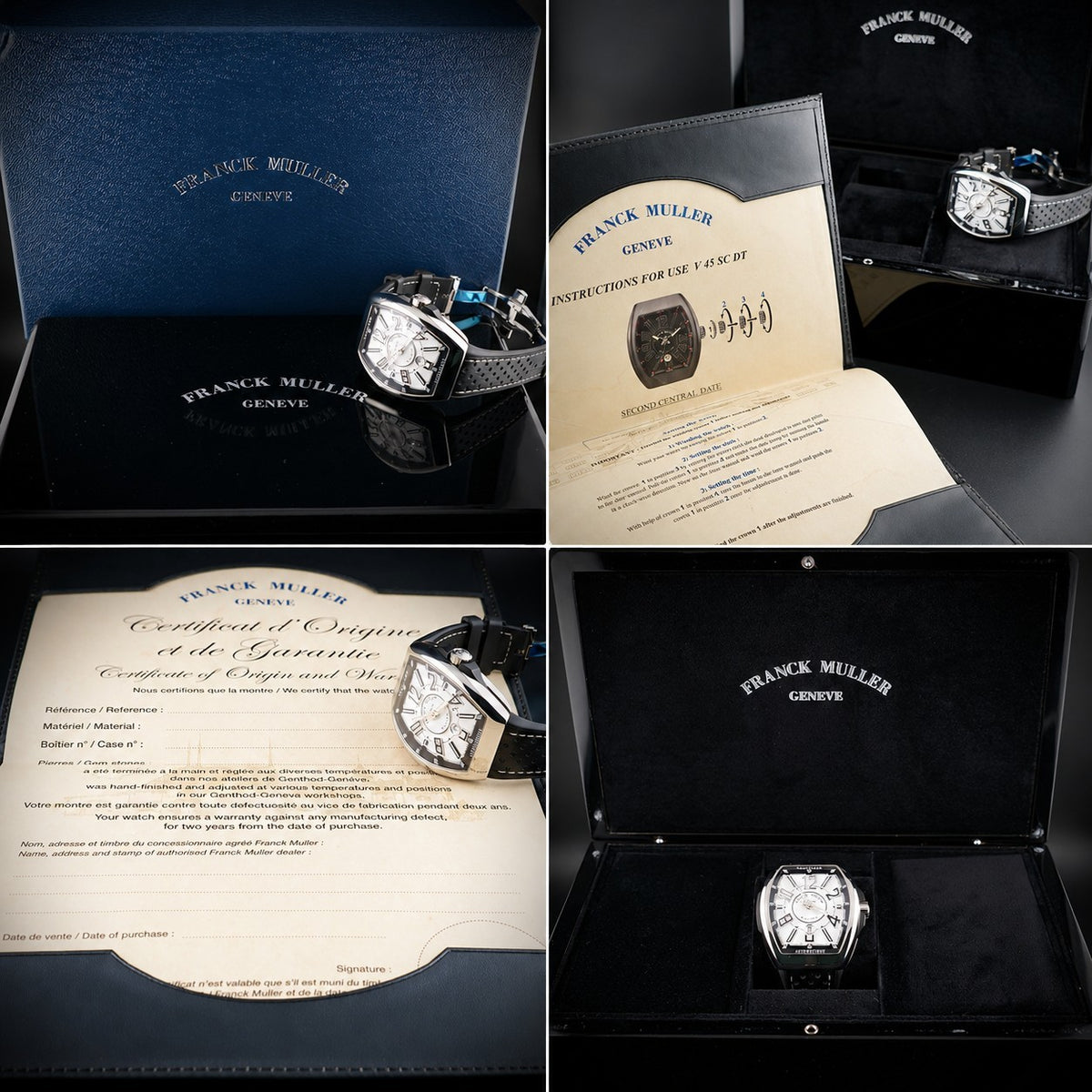 Franck Muller Vanguard Racing V45SCDT White Dial Automatic Full Set Box Papers