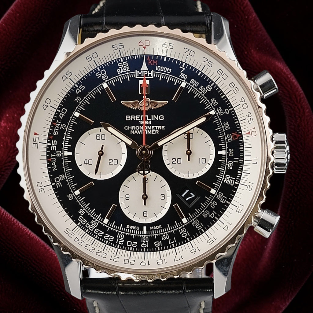 Breitling Navitimer B01 Chronograph 46mm UB0127 -Black/White 18k Rose Gold Bezel