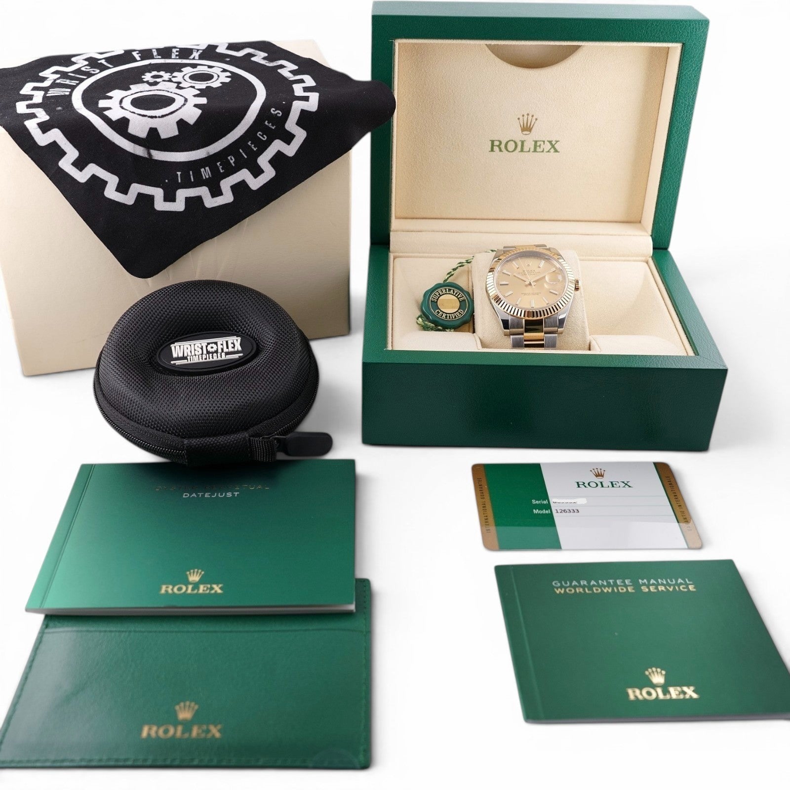 Rolex Datejust 41 - 126333 Fluted Bezel Two Tone Yellow Gold Champagne Full Set