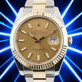Rolex Datejust 41 - 126333 Fluted Bezel Two Tone Yellow Gold Champagne Full Set