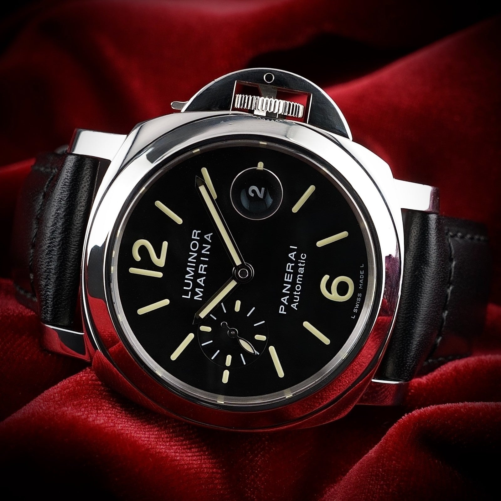 Panerai Luminor Marina PAM00104 Black Dial 44mm FULL SET Triple Box 3 OEM Straps