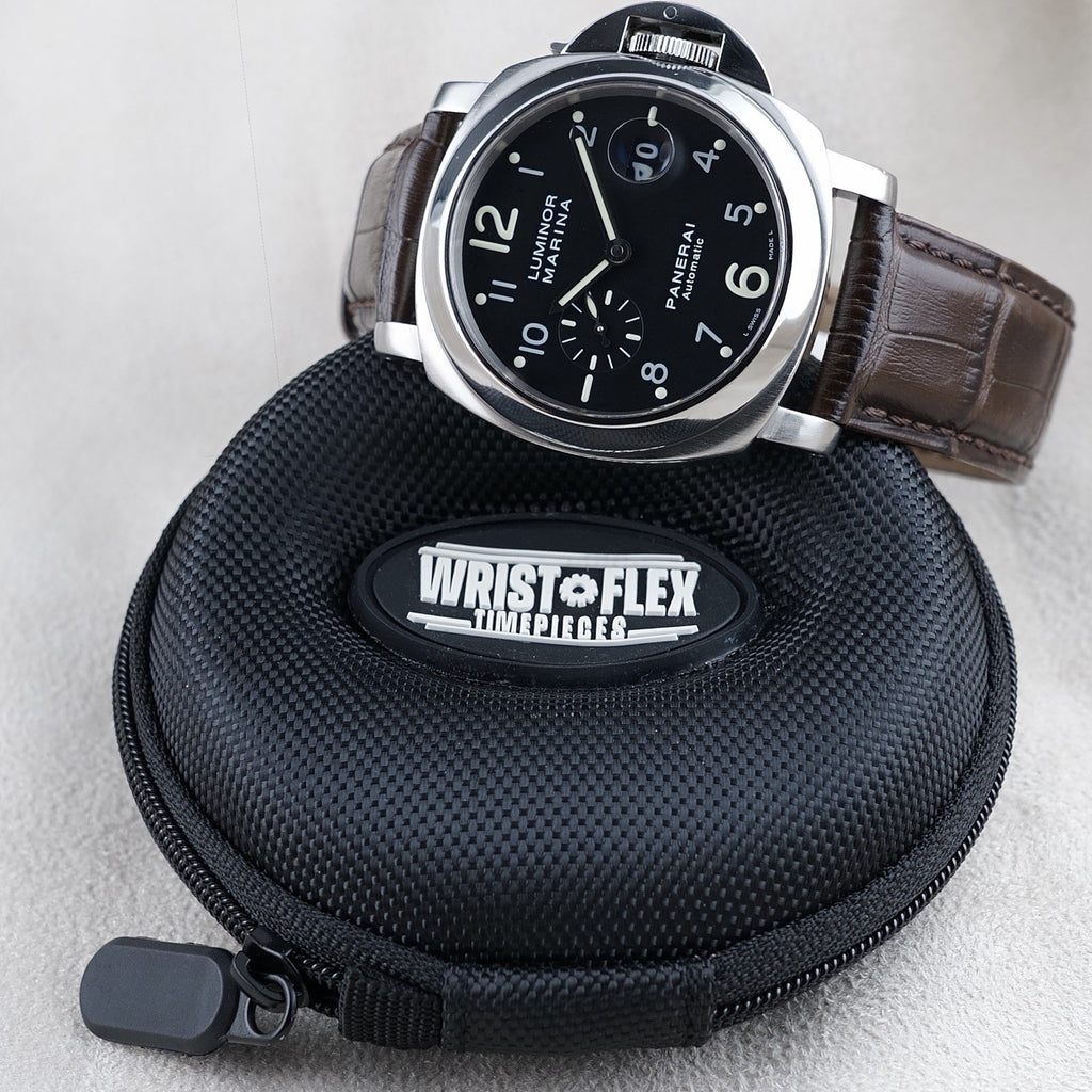 Panerai Luminor Men's Black Watch with Brown Leather Strap - PAM00164