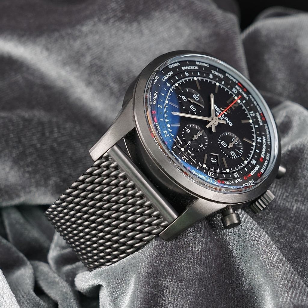 Breitling Transocean Unitime Pilot Blacksteel 46mm World Time - LIMITED to 1000
