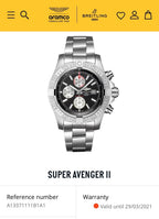 Breitling Super Avenger II 48mm A13371 Black Dial Chrono FULL SET - Extra Strap