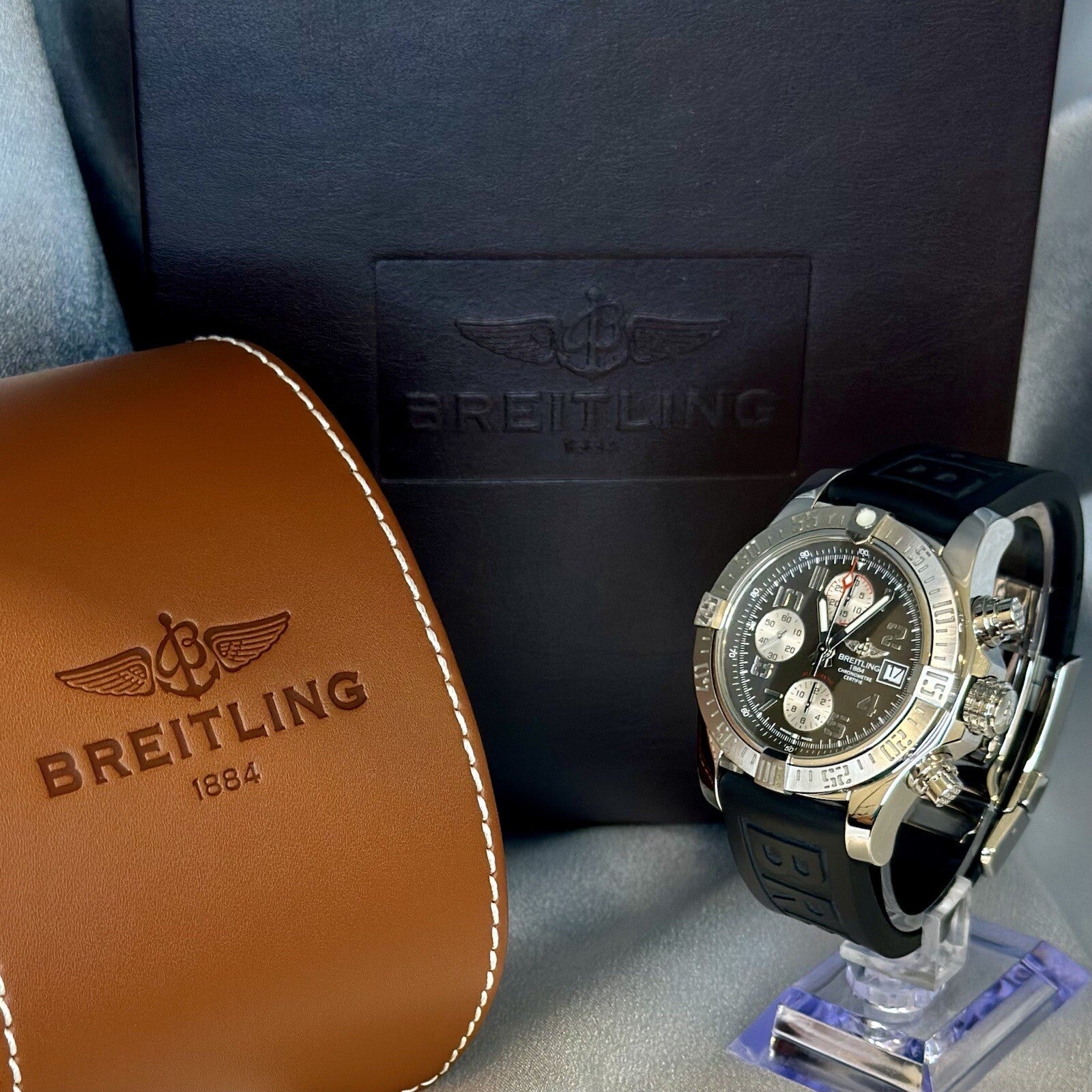Breitling Avenger II 43MM Tungsten Gray Dial Rubber Strap (A1338111/F564)