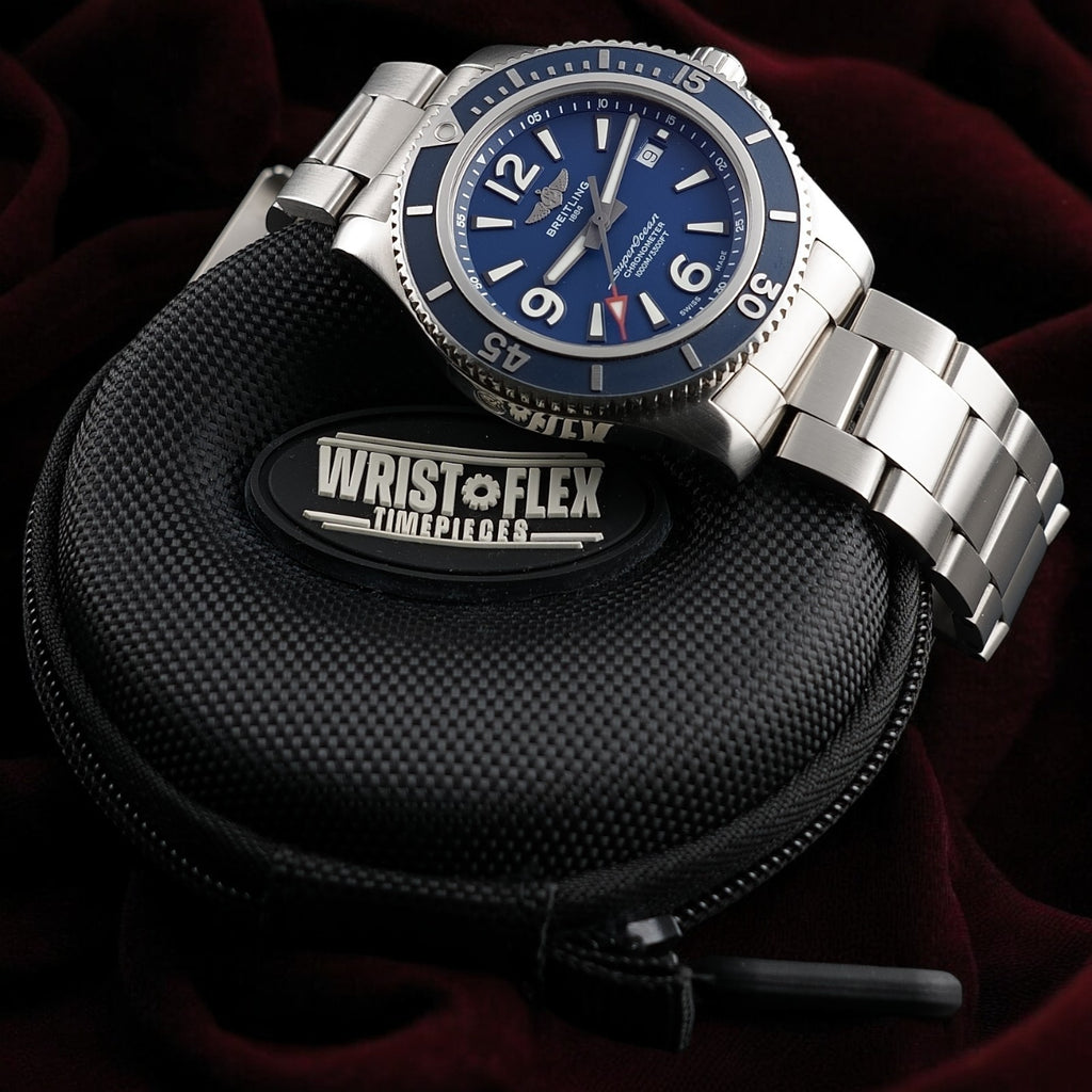 Breitling Superocean A17367 Blue Dial 44mm, Bracelet & OEM Extra Strap, Box Docs