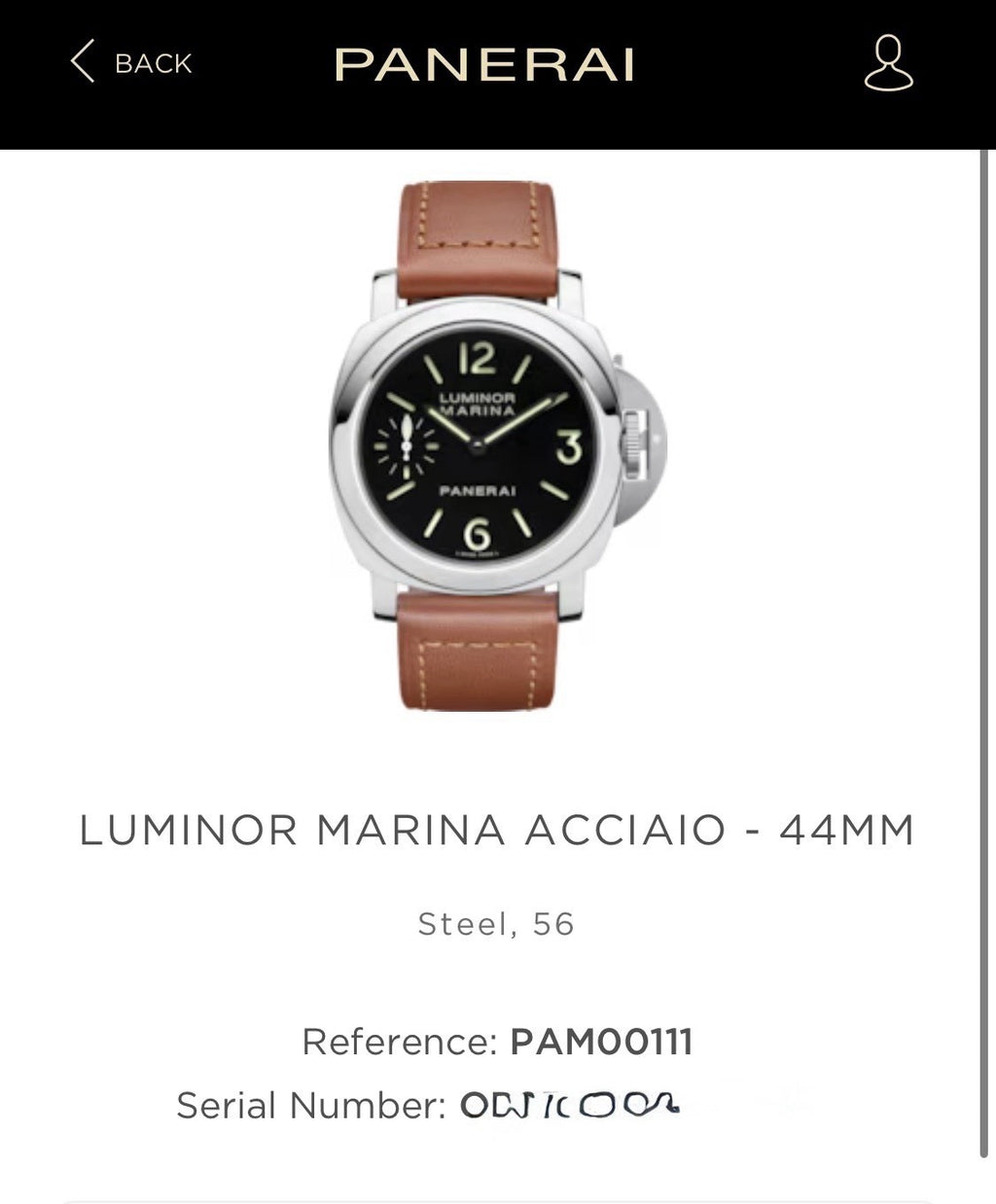 Panerai Luminor PAM00111 Black Dial 44mm -3 Straps Rubber & Leather, Box & Books