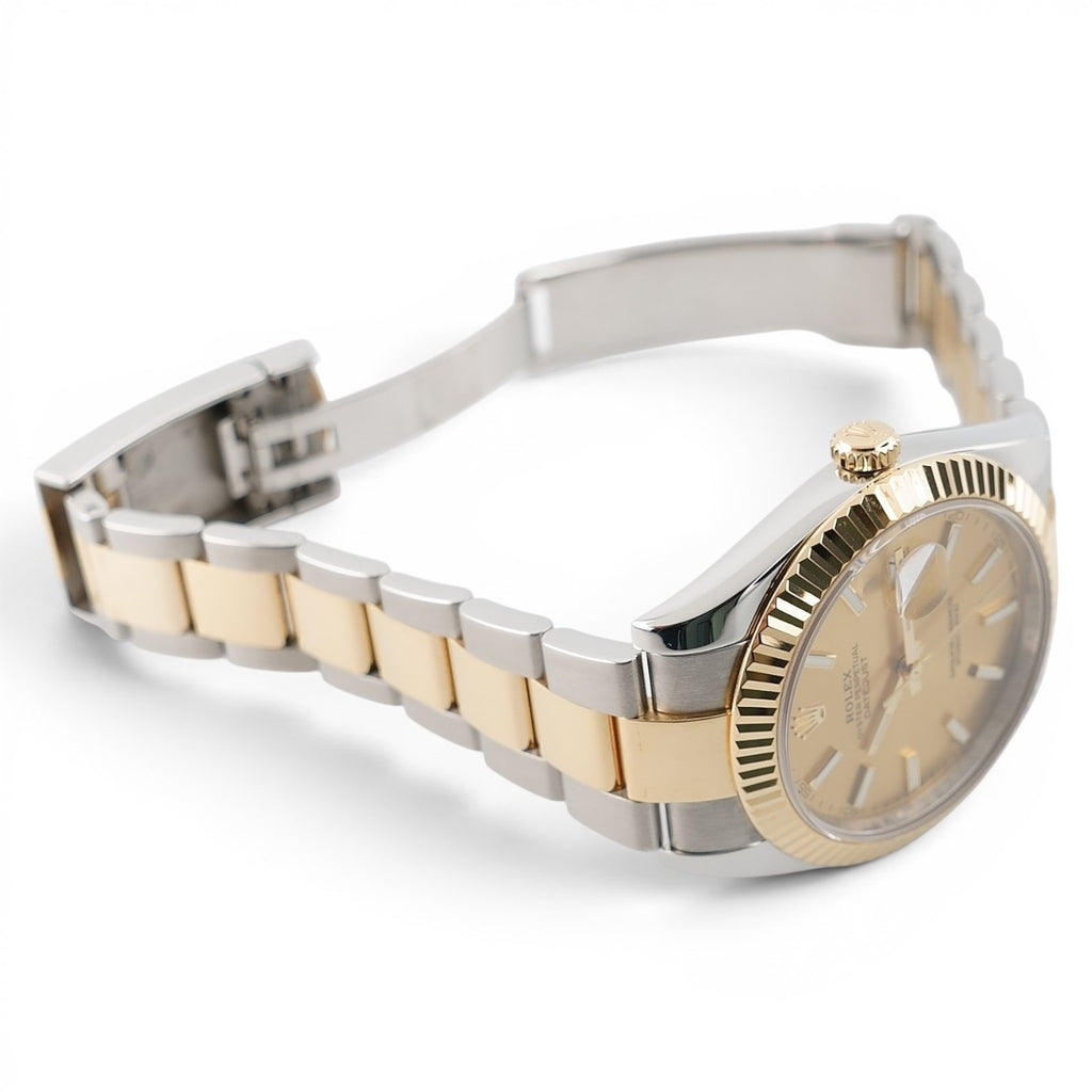Rolex Datejust 41 - 126333 Fluted Bezel Two Tone Yellow Gold Champagne Full Set