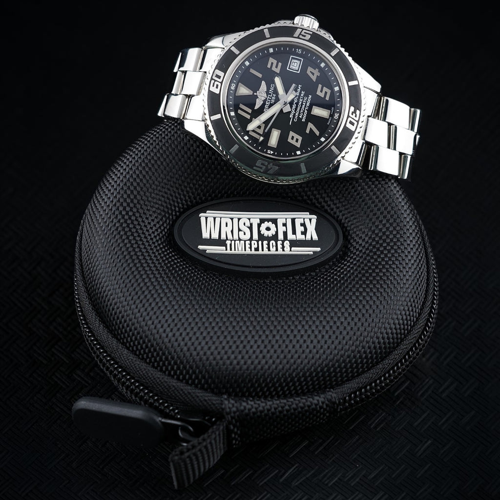 Breitling Superocean A17364 - Black 42mm - Steel Bracelet, Full Set, Extra Strap