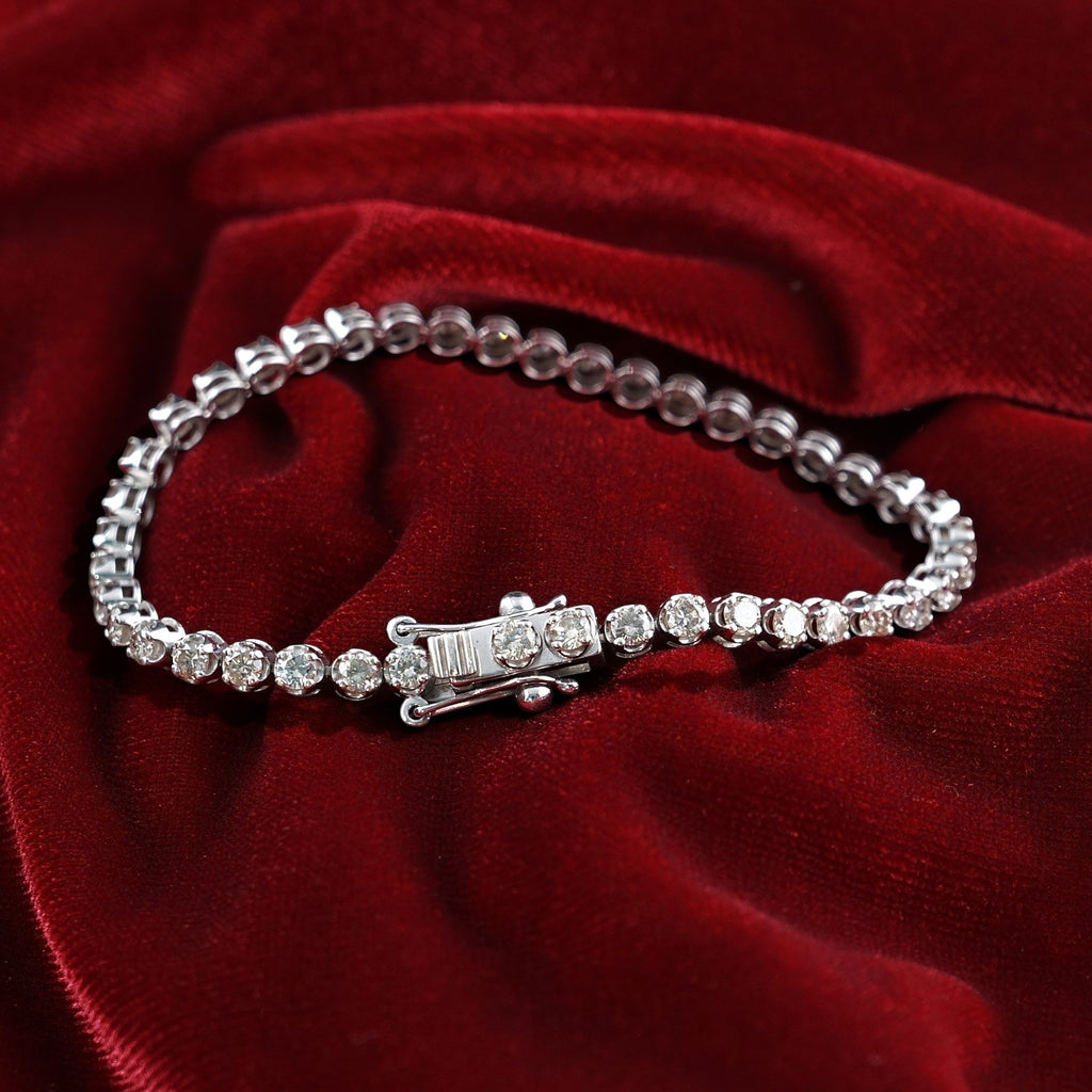 Authentic Natural Diamond 5.00Ct Women's Tennis Bracelet  Solid 14k White Gold