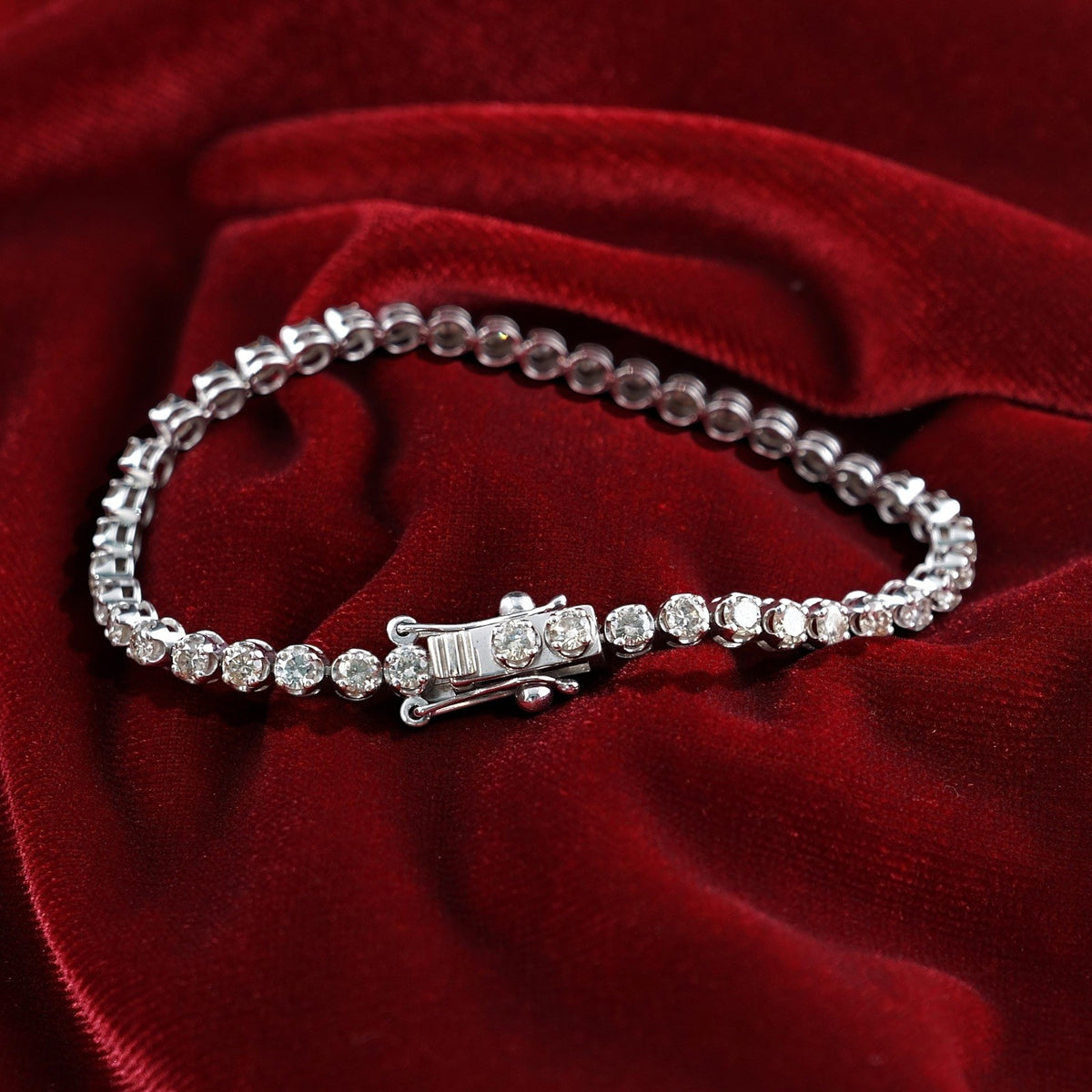 Authentic Natural Diamond 5.00Ct Women's Tennis Bracelet  Solid 14k White Gold