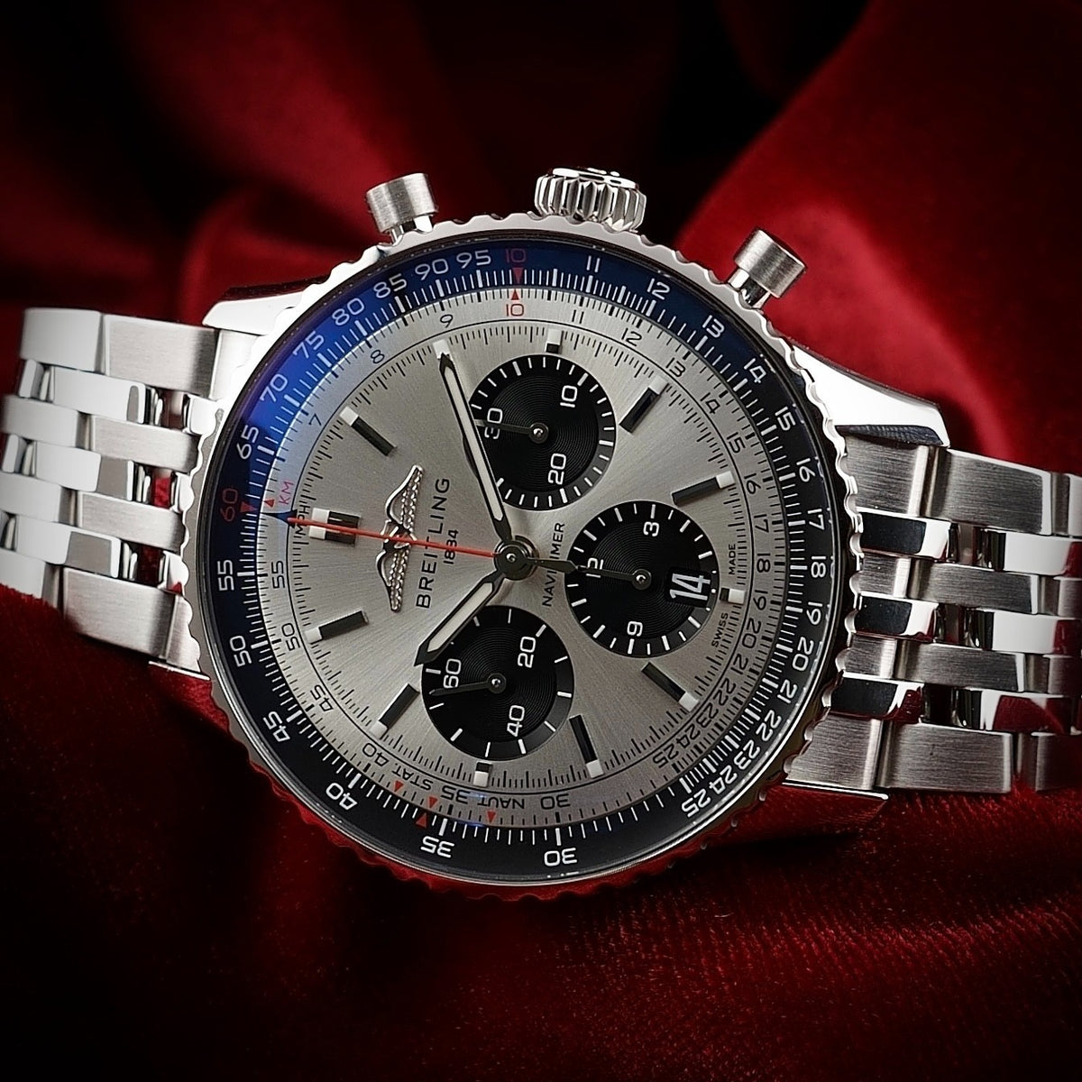Breitling Navitimer B01 Chronograph 43mm AB0138 Silver Dial Steel Bracelet