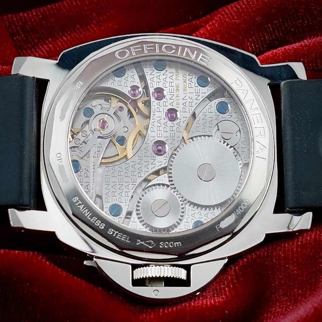 Panerai Luminor PAM00111 Black Dial 44mm -3 Straps Rubber & Leather, Box & Books