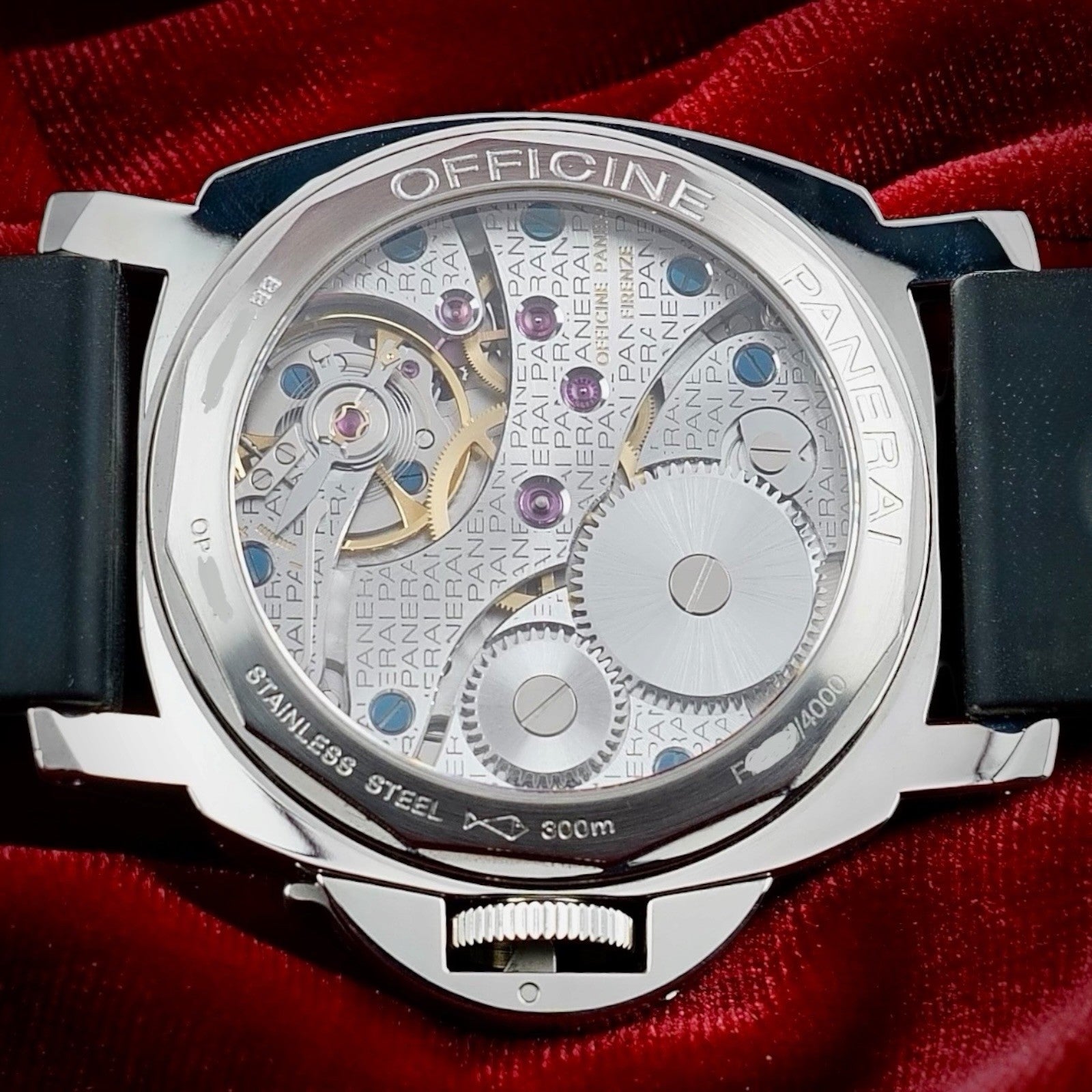 Panerai Luminor PAM00111 Black Dial 44mm -3 Straps Rubber & Leather, Box & Books