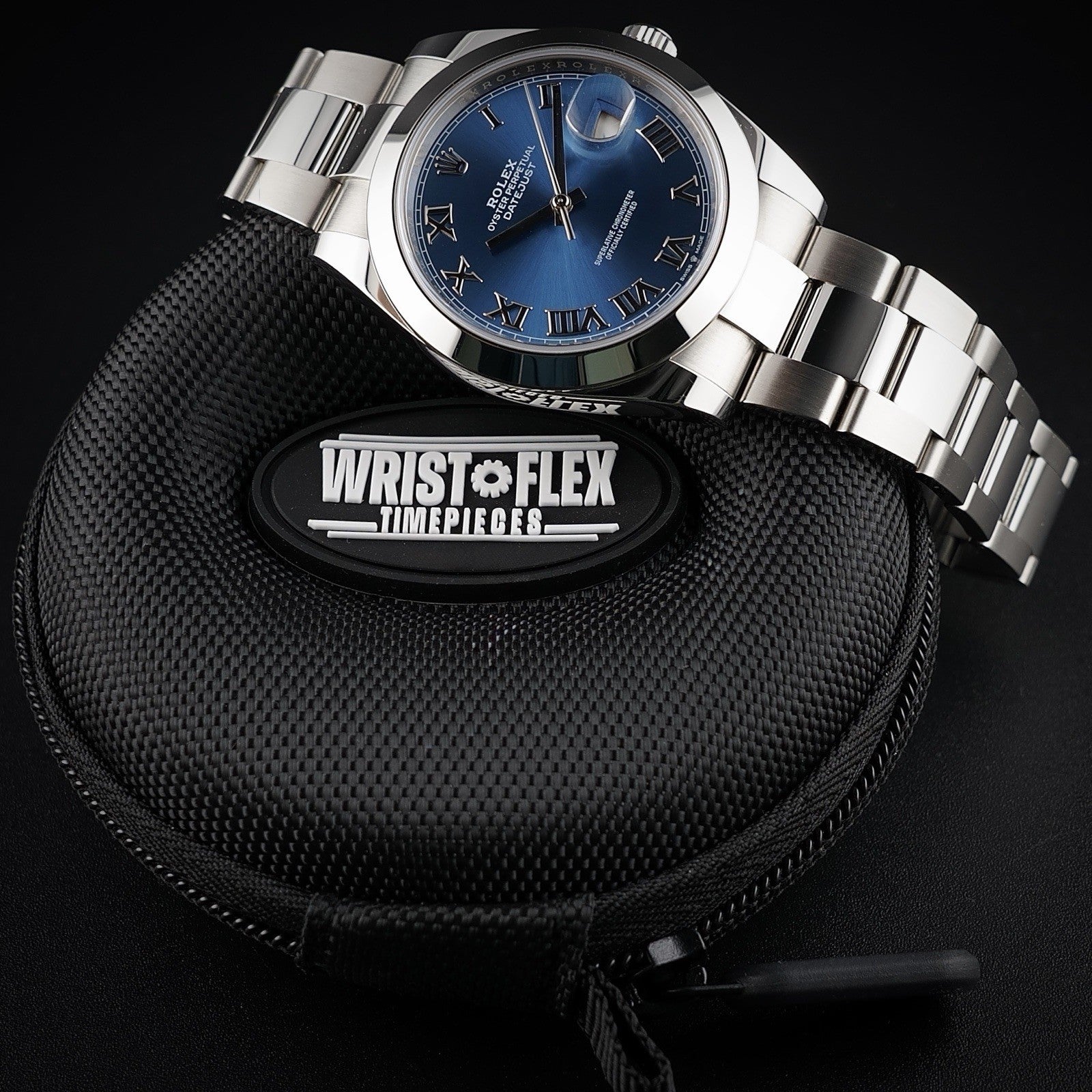 Rolex Datejust 41  126300 Blue Roman Dial Smooth Bezel Oystersteel Box Card 2021