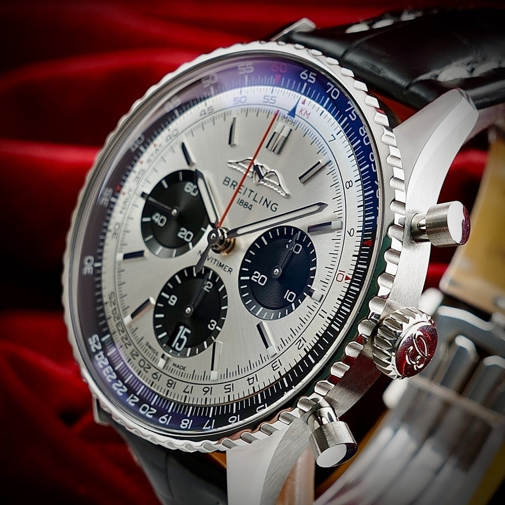 Breitling Navitimer AB0138 43mm Silver Dial -FULL SET- Bracelet & Strap WARRANTY