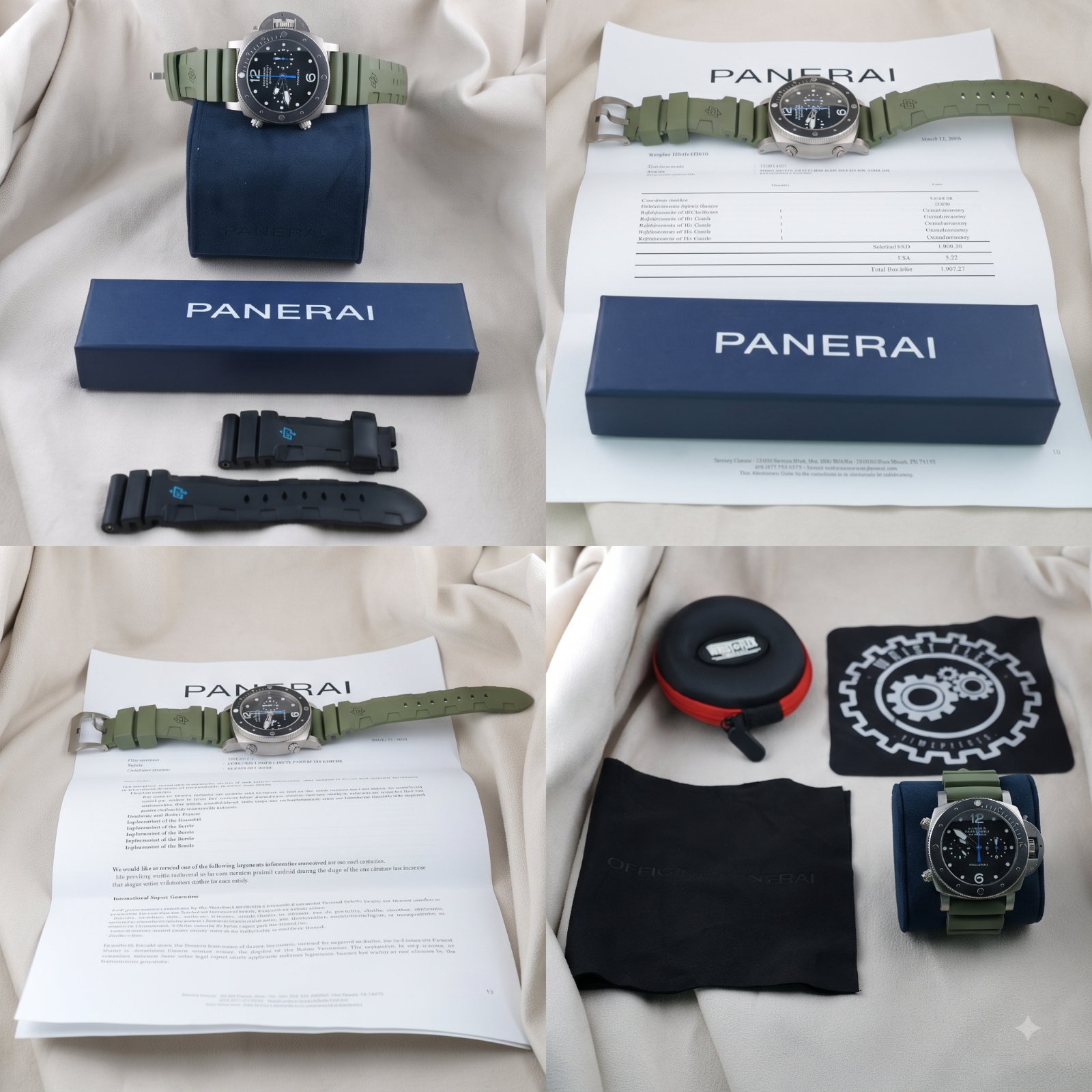 Panerai Luminor Submersible Flyback PAM00615 47mm Titanium Black Dial, 2 Straps