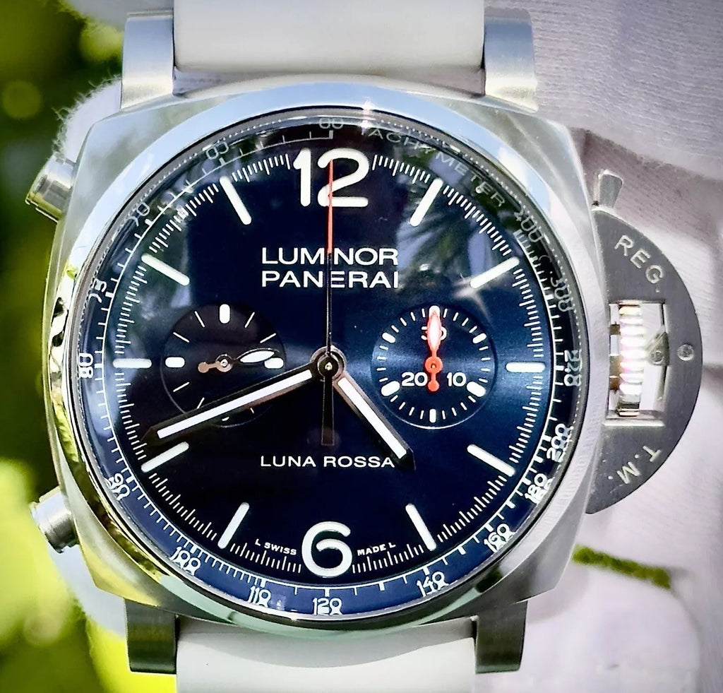 Panerai Luminor Luna Rossa Chrono Blue Dial Steel PAM01303 Full Set Limited Ed.