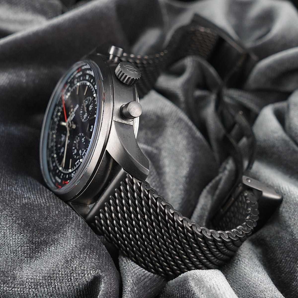 Breitling Transocean Unitime Pilot Blacksteel 46mm World Time - LIMITED to 1000