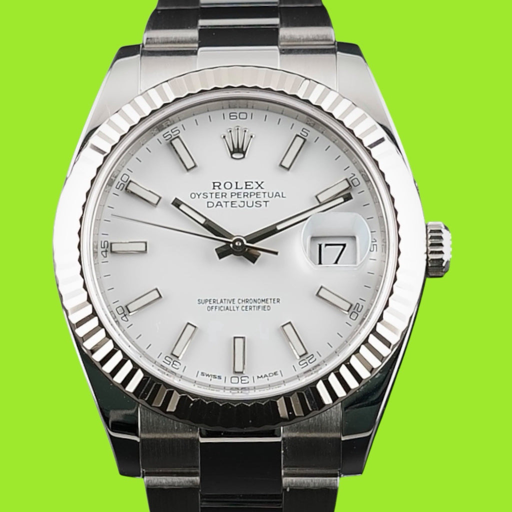 Rolex 126334 Datejust 41 - White Dial Oyster Steel Bracelet - FULL SET - Mint