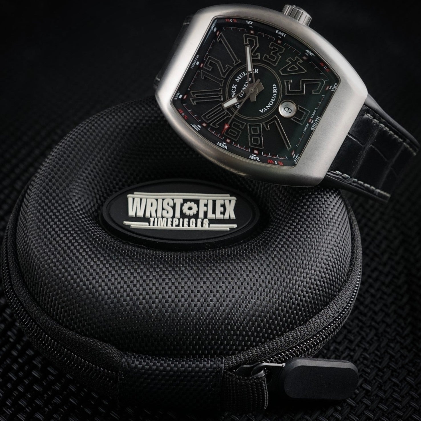 Franck Muller Vanguard V45 Titanium Black Dial Automatic Mens Watch Box Papers