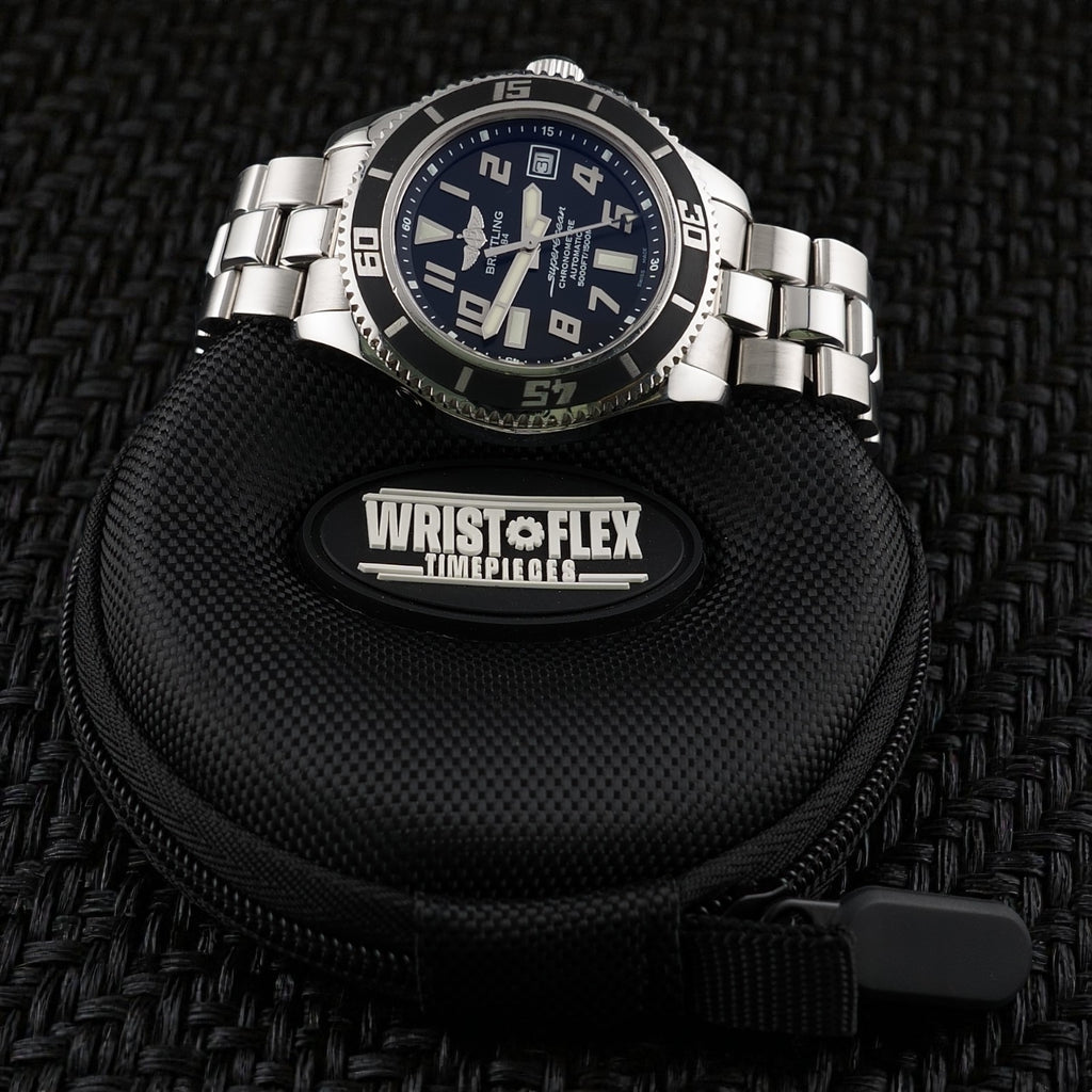 Breitling Superocean 42mm - Black Dial -Steel Bracelet & Extra Strap,  A17364