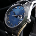 Rolex Datejust 41  126300 Blue Roman Dial Smooth Bezel Oystersteel Box Card 2021
