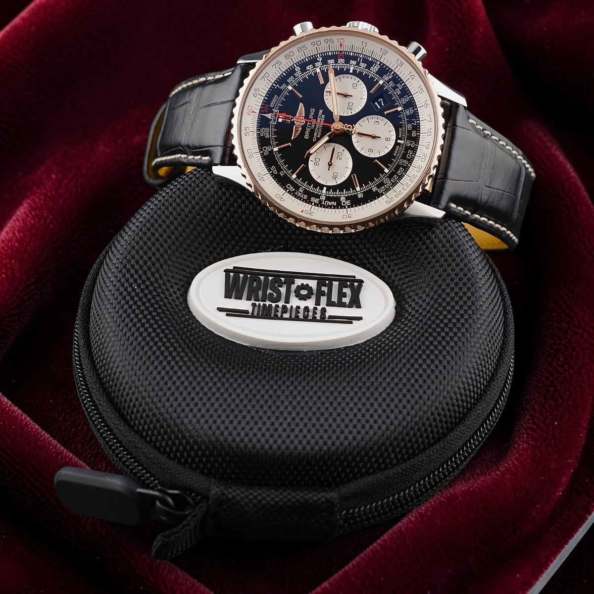 Breitling Navitimer B01 Chronograph 46mm UB0127 -Black/White 18k Rose Gold Bezel