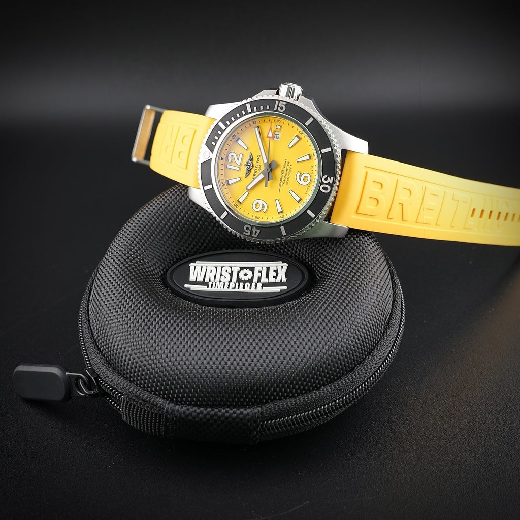 Breitling Superocean A17367 - 44mm, Yellow Dial, FULL SET, 3 Straps, Box & Card