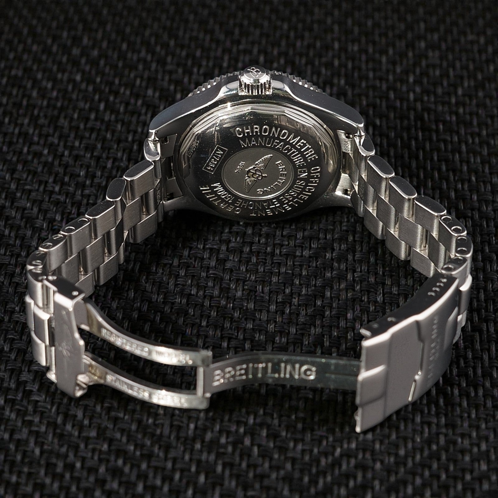 Breitling Superocean 42mm - Black Dial -Steel Bracelet & Extra Strap,  A17364