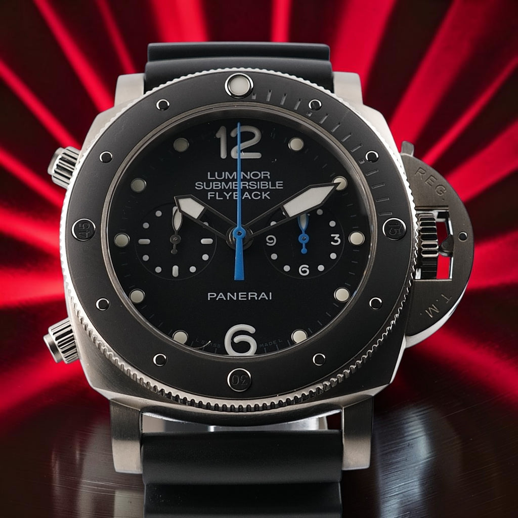 Panerai Luminor Submersible Flyback PAM00615 47mm Titanium Black Dial Box & Docs
