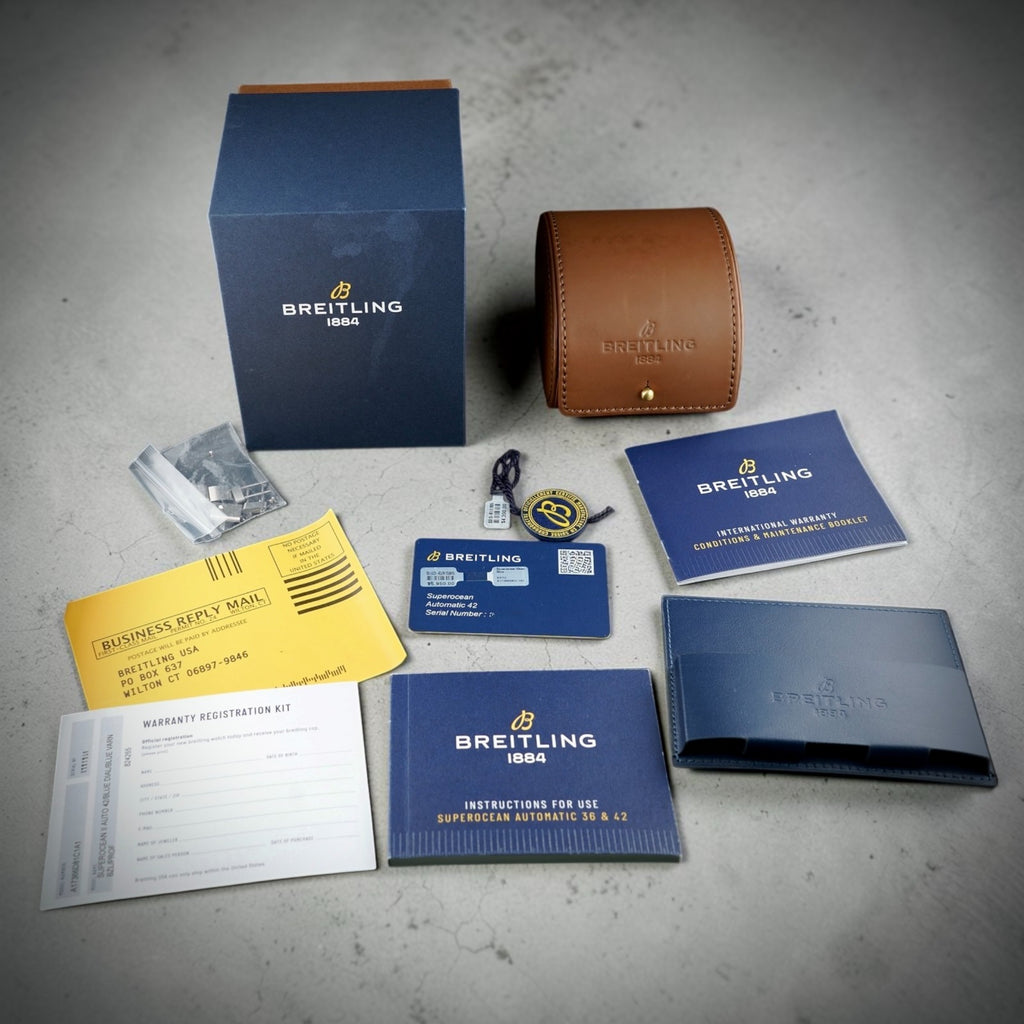 Breitling Superocean A17366 - Blue Dial, 42mm, Extra Strap & Steel Bracelet