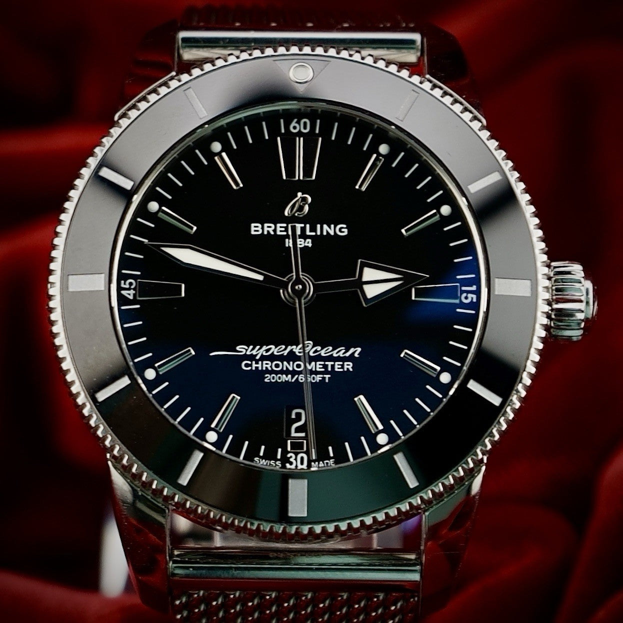 Breitling Superocean Heritage 44MM AB2030 Box & Card Steel Bracelet, Extra Strap