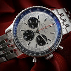 Breitling Navitimer AB0138 43mm Silver Dial -FULL SET- Bracelet & Strap WARRANTY