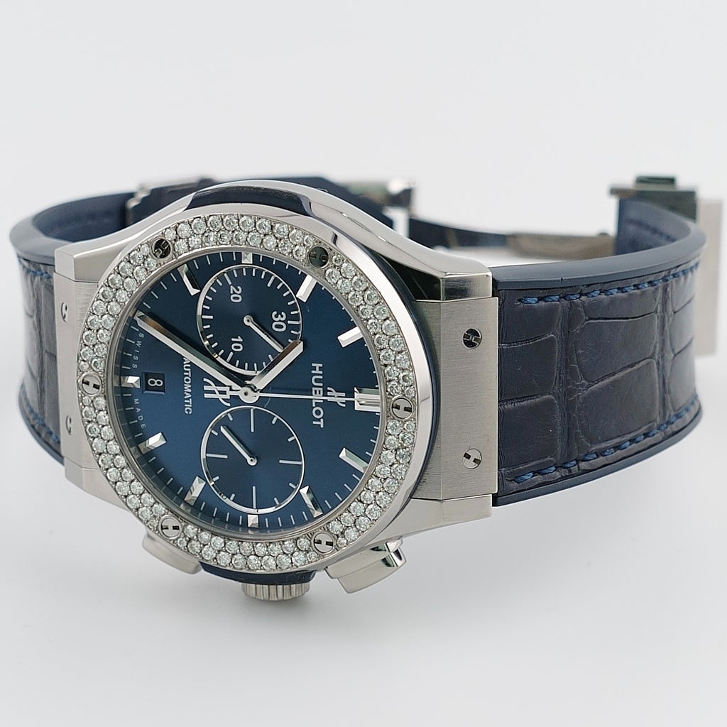 Hublot Classic Fusion Chronograph 521.NX.7170.LR Titanium -Custom Diamond Bezel