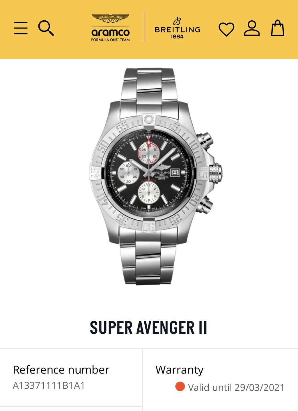 Breitling Super Avenger II 48mm A13371 Black Dial Chronograph Box & Digital Docs