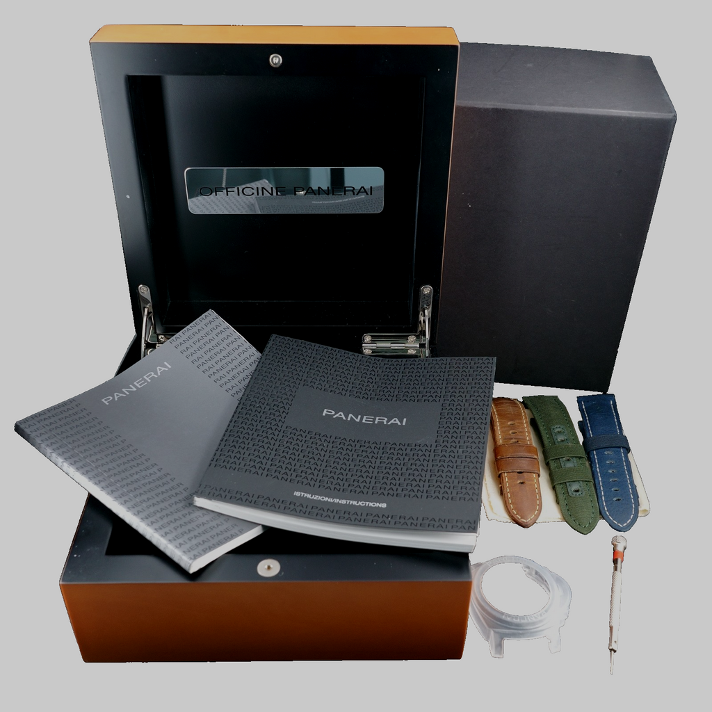 Panerai Luminor 8 Days Titanium 44mm PAM00562 Brown Dial Box Papers 3 OEM Straps