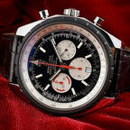 Breitling Chrono-Matic 49 Auto Chronograph Black/White Dial -FULL SET-  2 Straps