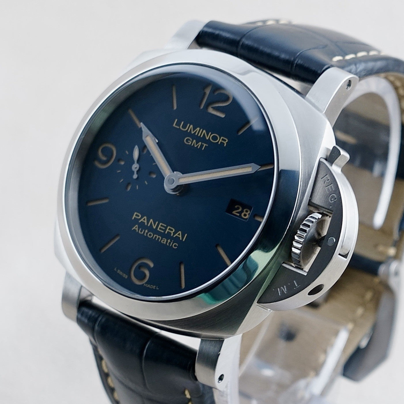 Panerai Luminor GMT - PAM01033 Blue Dial 44mm, Box & Docs -Two Straps, Excellent