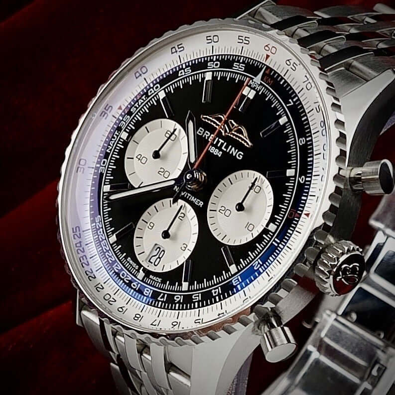 Breitling Navitimer B01 Chrono 43mm AB0138 Black Reverse Panda, 4 Year WARRANTY