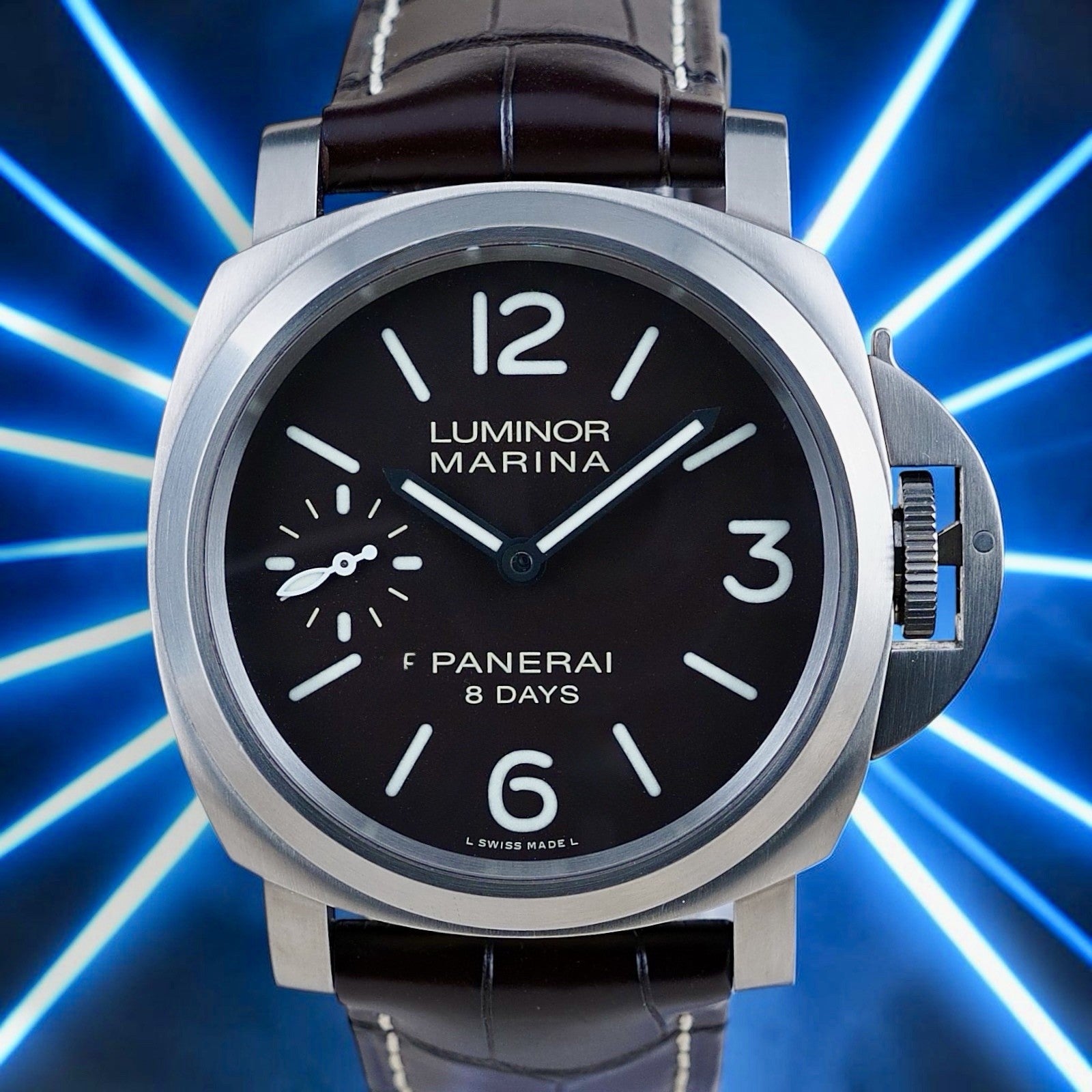 Panerai Luminor Marina PAM00564 Brown Dial 8 Days Full Set Box Papers Two Straps